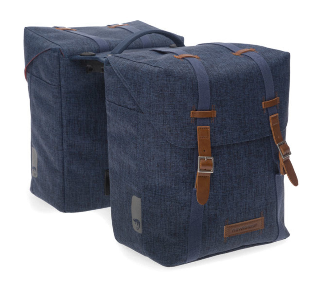 Dubbele Fietstas - New Looxs - Mondi - Racktime - Blue - 25 Liter Dubbele Fietstas - New Looxs - Mondi - Racktime - Blue - 25 Liter